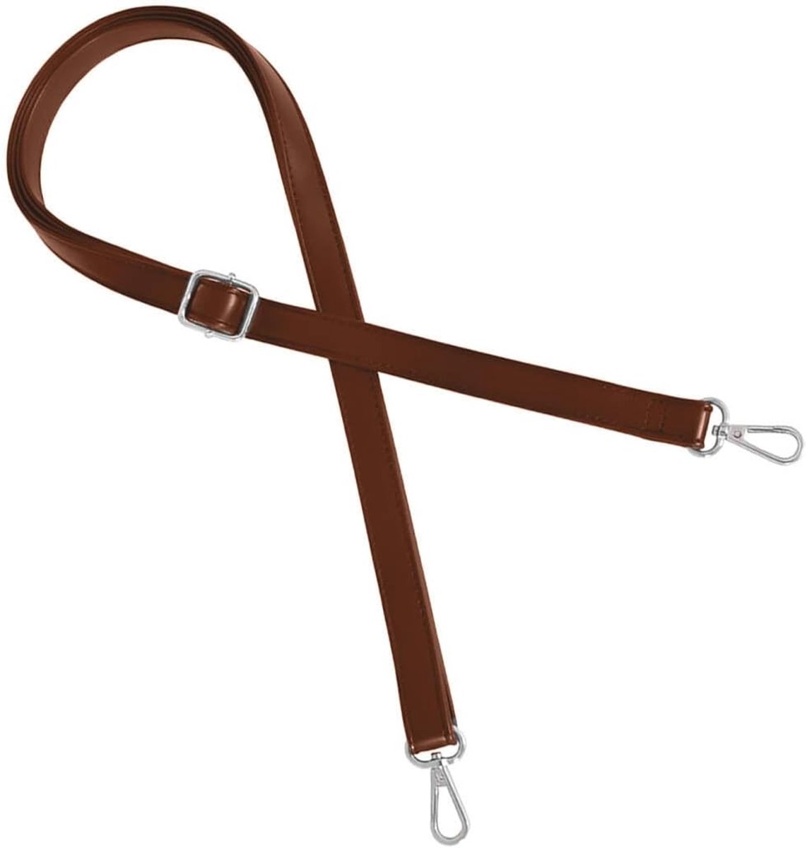 Schouderriem voor handtassen, verstelbare armband van zacht PU-leer met metalen haak, comfortabele reserveriem voor schoudertassen, handtassen, clutch, koffiebruin