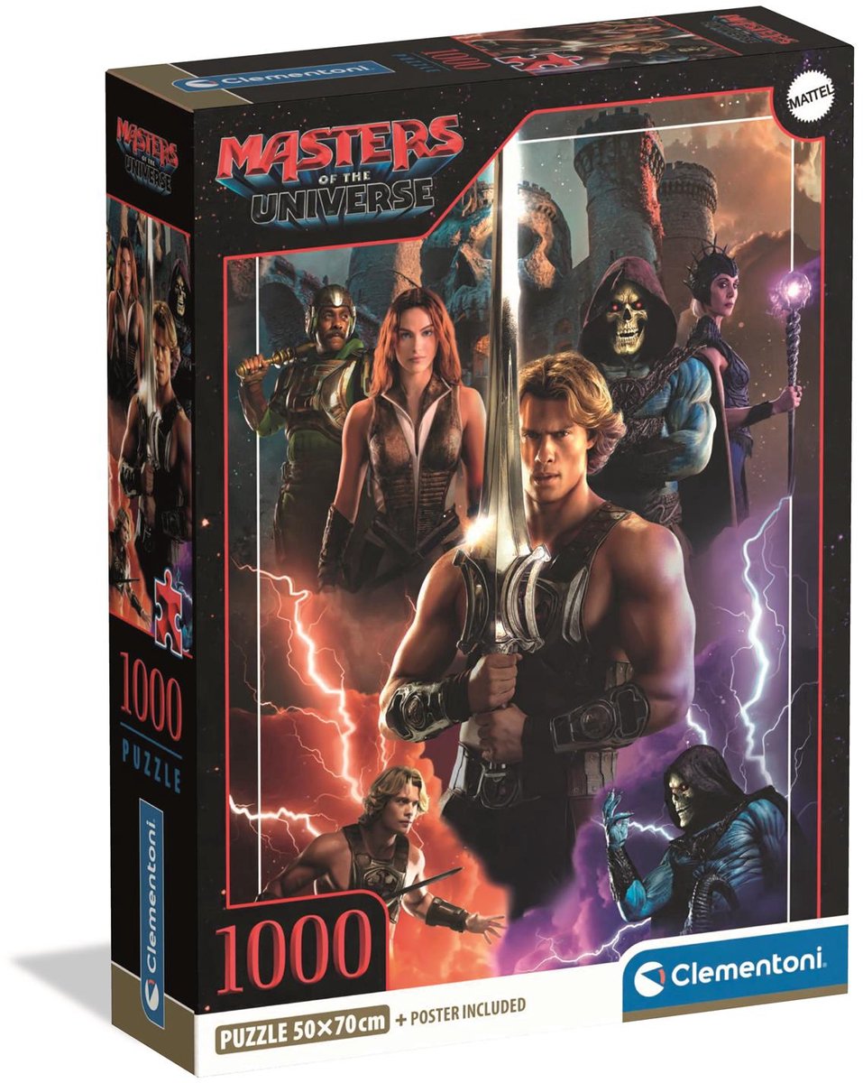 Clementoni - Puzzel - 1000 Stukjes - Masters of the Universe - He-Man - Legpuzzel voor Volwassenen - Vanaf 12 Jaar