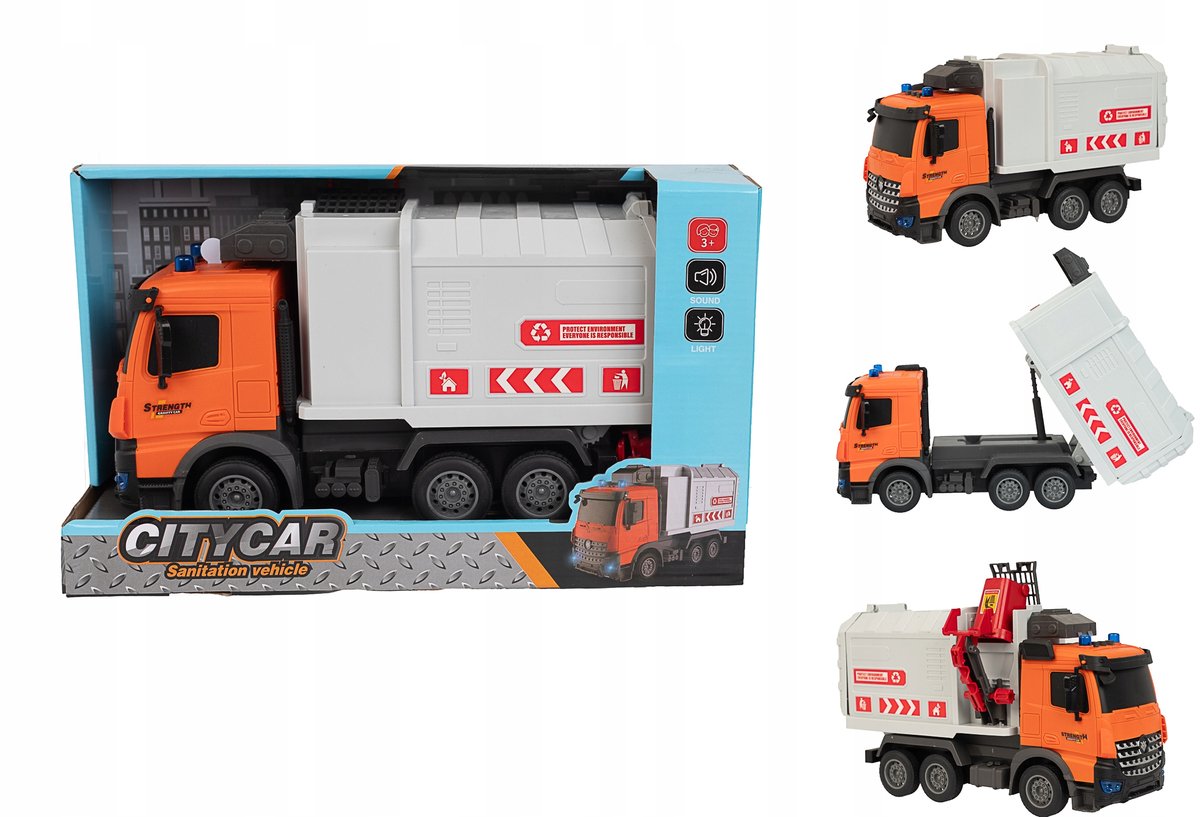 Speelgoed Vuilniswagen met Lichtjes en Geluiden, 26cm