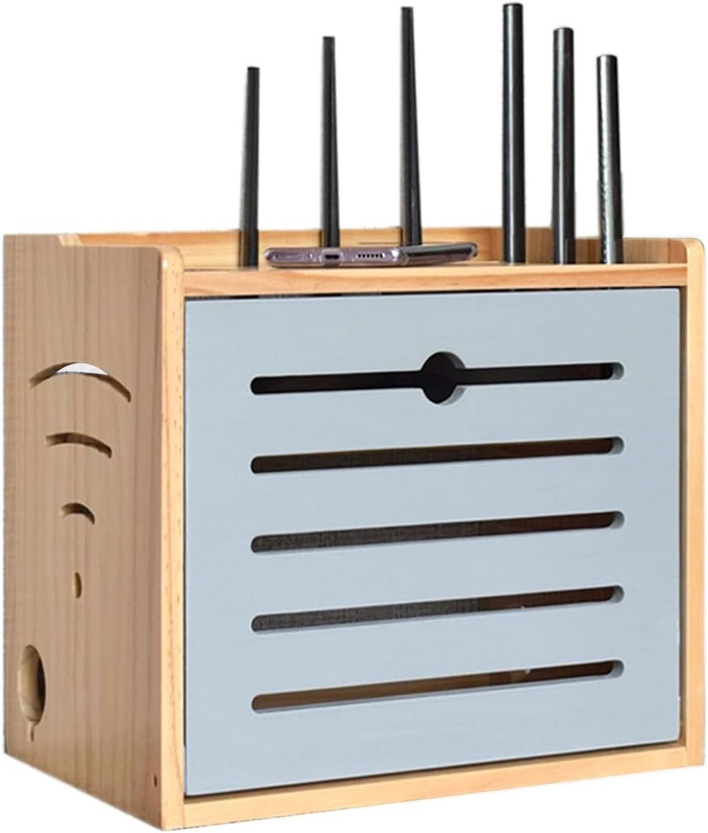 Router Opbergdoos Wandplank Massief Hout Voeding Licht Kat Plug Rij Hub Board Afwerking Desktop Opbergdoos Kabel Verbergen Management Box