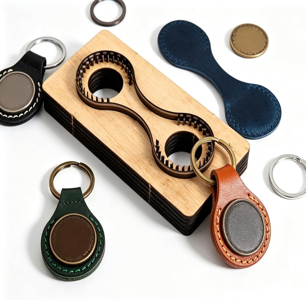 Snijmallen, Sleutelhanger Snijden Mold Staal Lederen Sleutelhanger Die Diy Sleutelhanger Mold Voor Leathercraft Accessoires