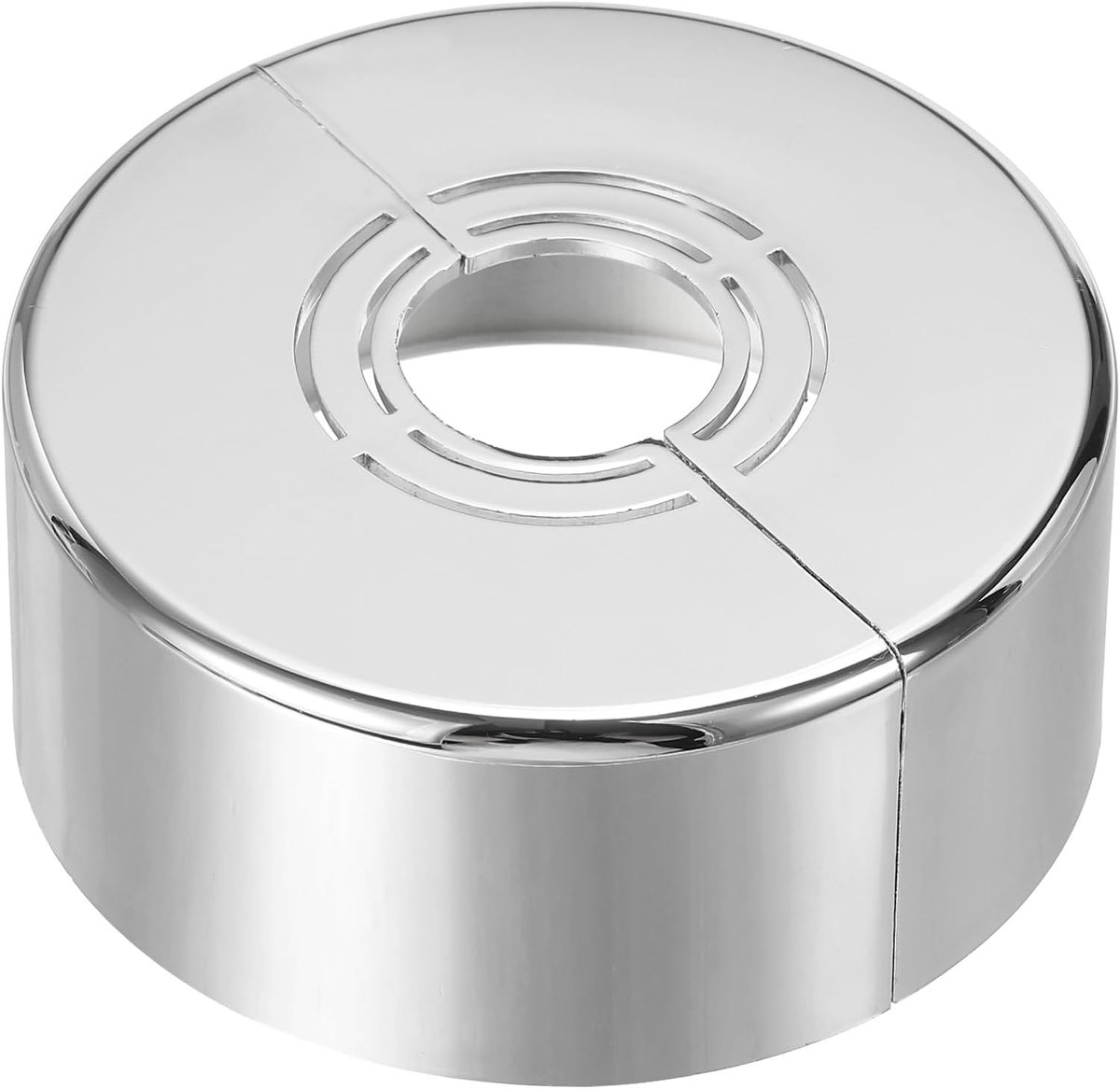 Muur Split Flens 0,8/1/1,3 Inch, 1,2 cm Dikke Snijbare ABS Ronde Escutcheon Plate Deksel Gesp voor Waterpijpkraan Decoratie, Zilver