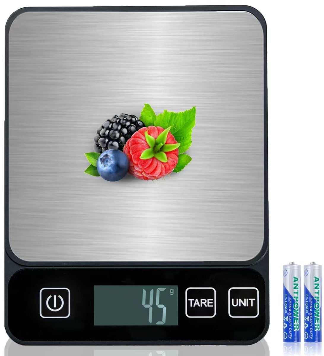 Digitale keukenweegschaal, 10 kg hoogprecies 1 g/0.1 oz elektronische keukenweegschaal van roestvrij staal met LCD-display en tarrafunctie, professionele keukenweegschaal met 6 meeteenheden