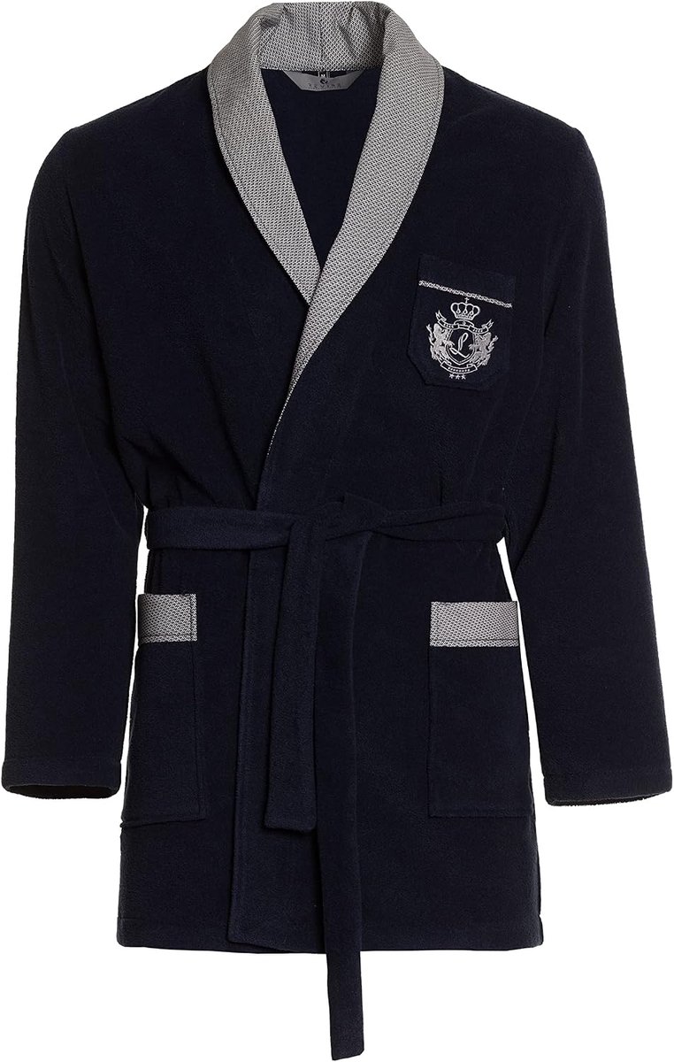 RE-401 Korte badjas voor heren, ochtendjas, elegant, warm