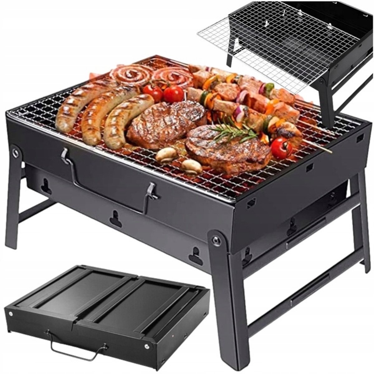 Draagbare Koolgrill - Opvouwbaar, Compact en Ideaal voor Buiten