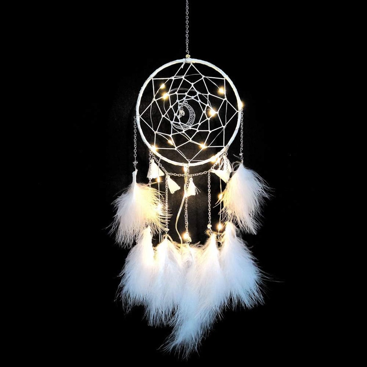 Dromenvanger, handgemaakte dromenvanger met veren, decoratie, hangend ornament voor decoratie slaapkamer, auto