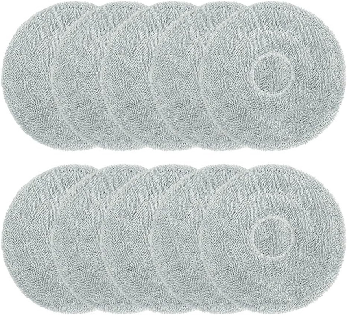 Wasbare Microvezel Dweilpads - Kleur Zoals Afgebeeld - 10 Stuks - Herbruikbare Dweildoeken voor Robotstofzuiger - Voor Effectieve Vloerreiniging