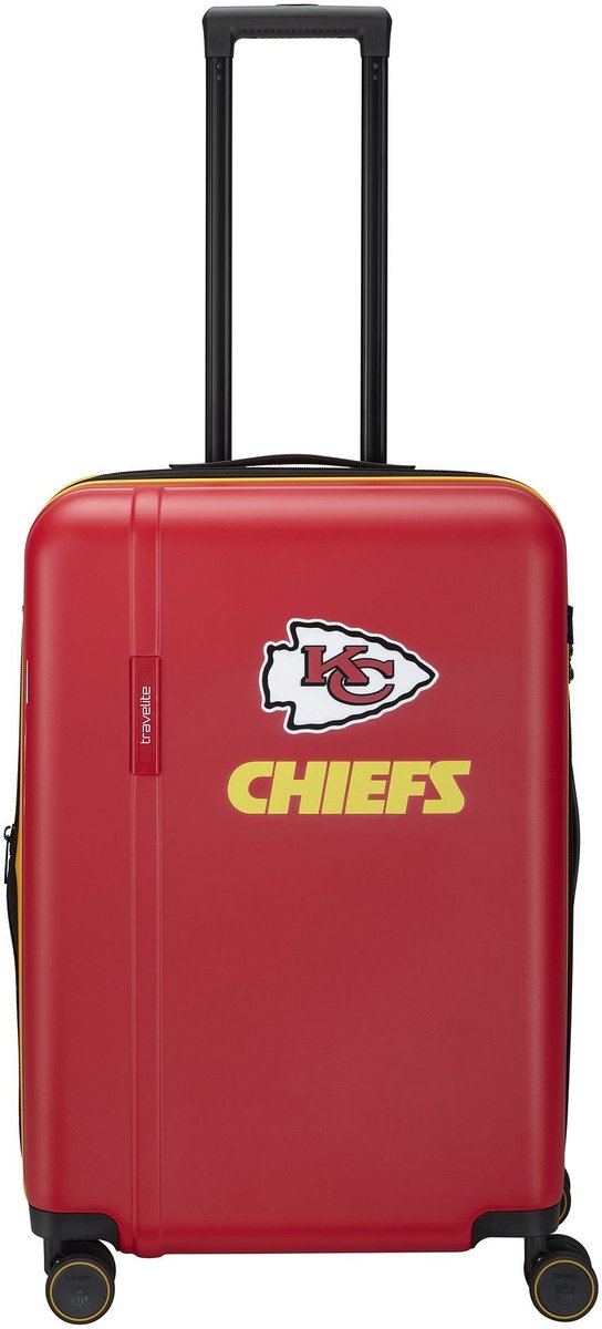 Travelite travelite x NFL 4 wielen Trolley M 67 cm met uitbreidingsplooi - Harde bagage - TSA slot - kansas city chiefs
