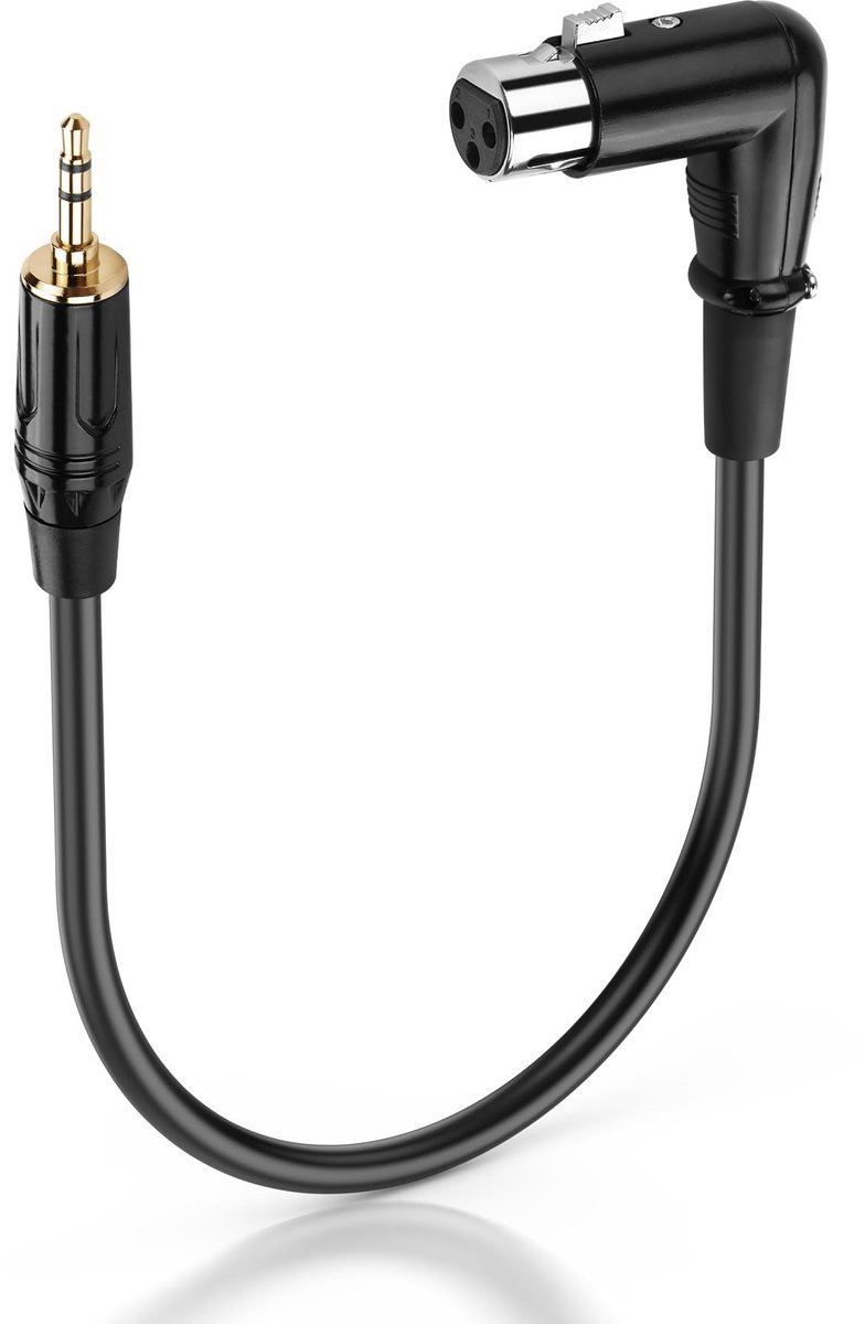 SolidKeus - Professionele Audio Adapter Kabel, 3.5mm TRS naar Rechte Hoek XLR, 0.3m