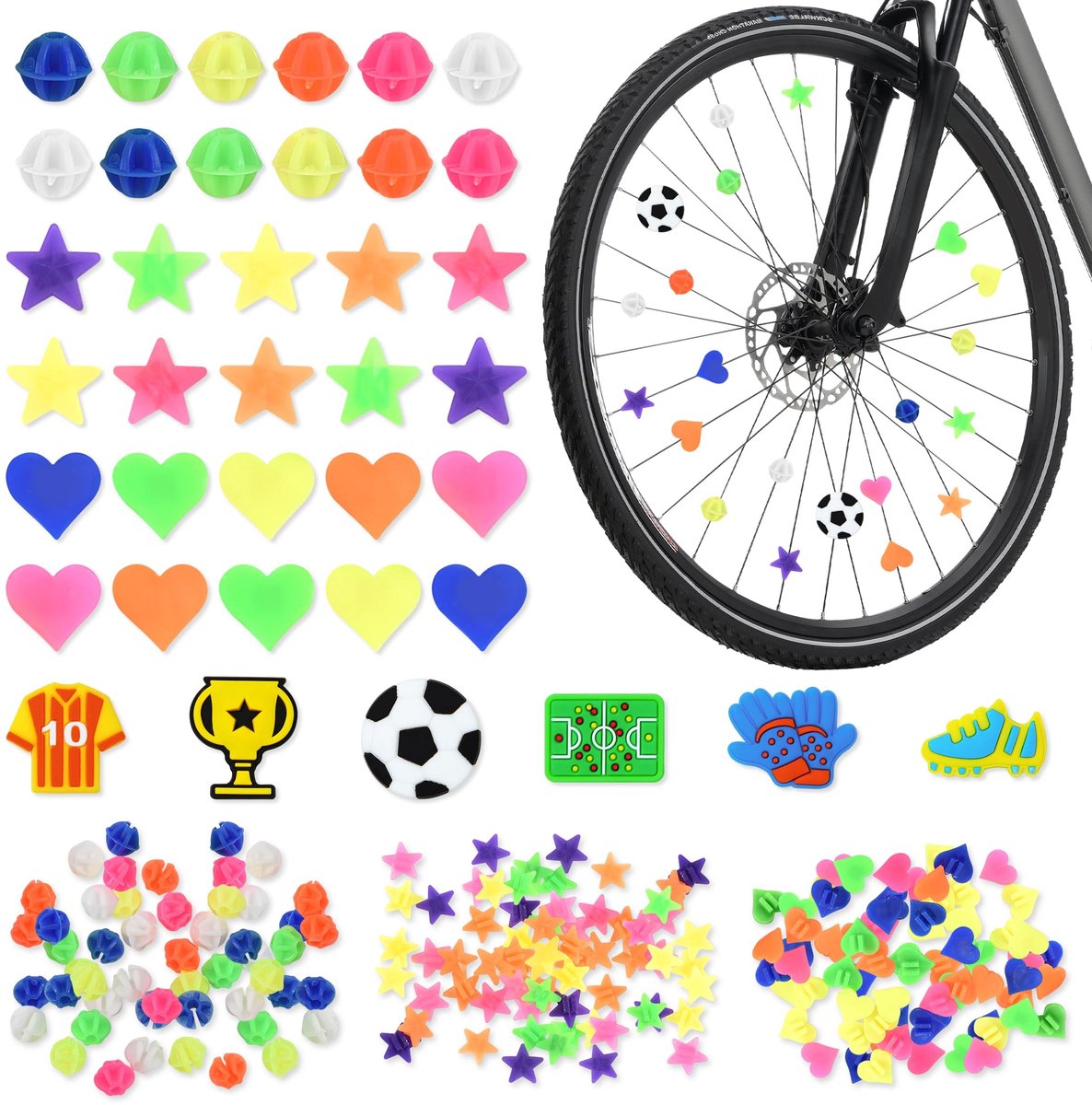 SolidKeus - 228 Stuks Fiets Spaken Kralen in Multicolor
