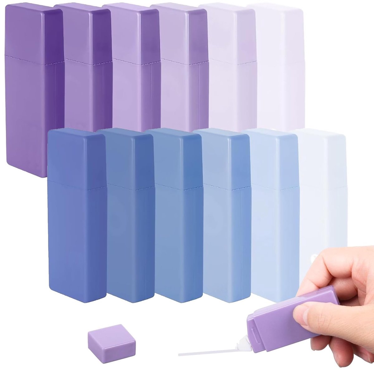 SolidKeus - 12 Stuks Mini Correctietape met Beschermkap en Sneldrogend