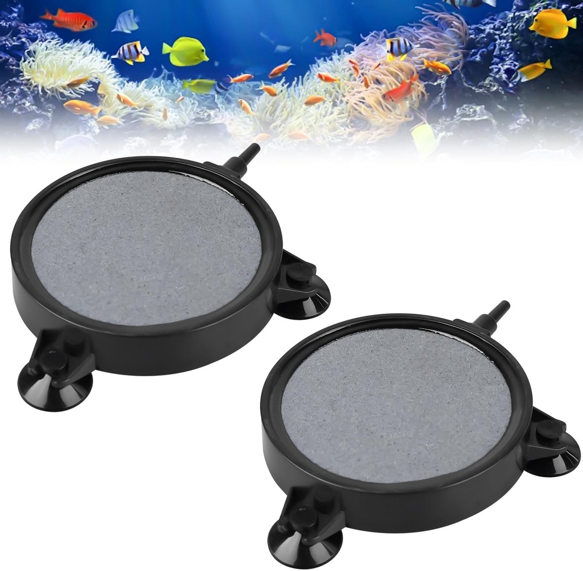 SolidKeus - Set van 2 Aquarium Luchtstenen met Suction Cup