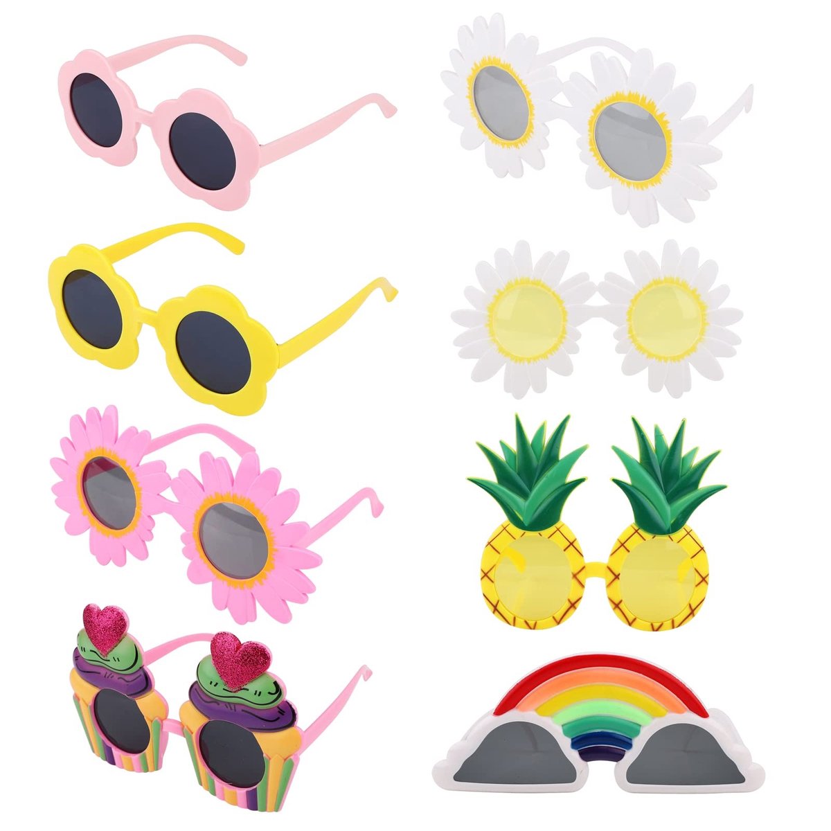 SolidKeus - Set van 8 Funky Zonnebrillen voor Feestjes