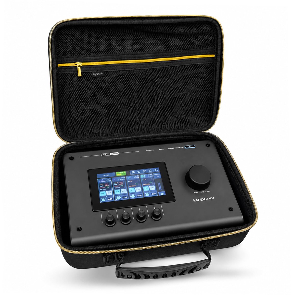 SolidKeus - Aangepaste Hoes voor Audio Interface met Gouden Rits