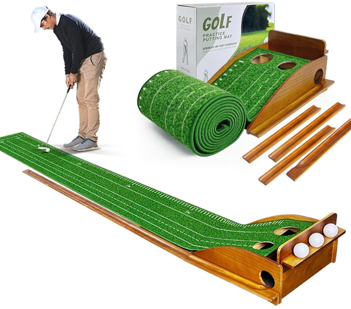 SolidKeus - Indoor Golf Putting Mat voor Thuis of Op Kantoor