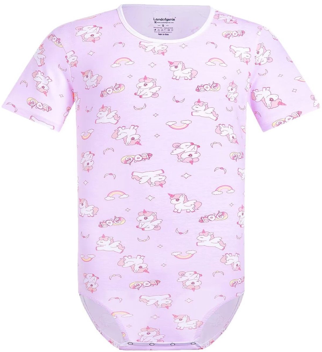 SolidKeus - Korte Mouw Jumpsuit met Eenhoornprint