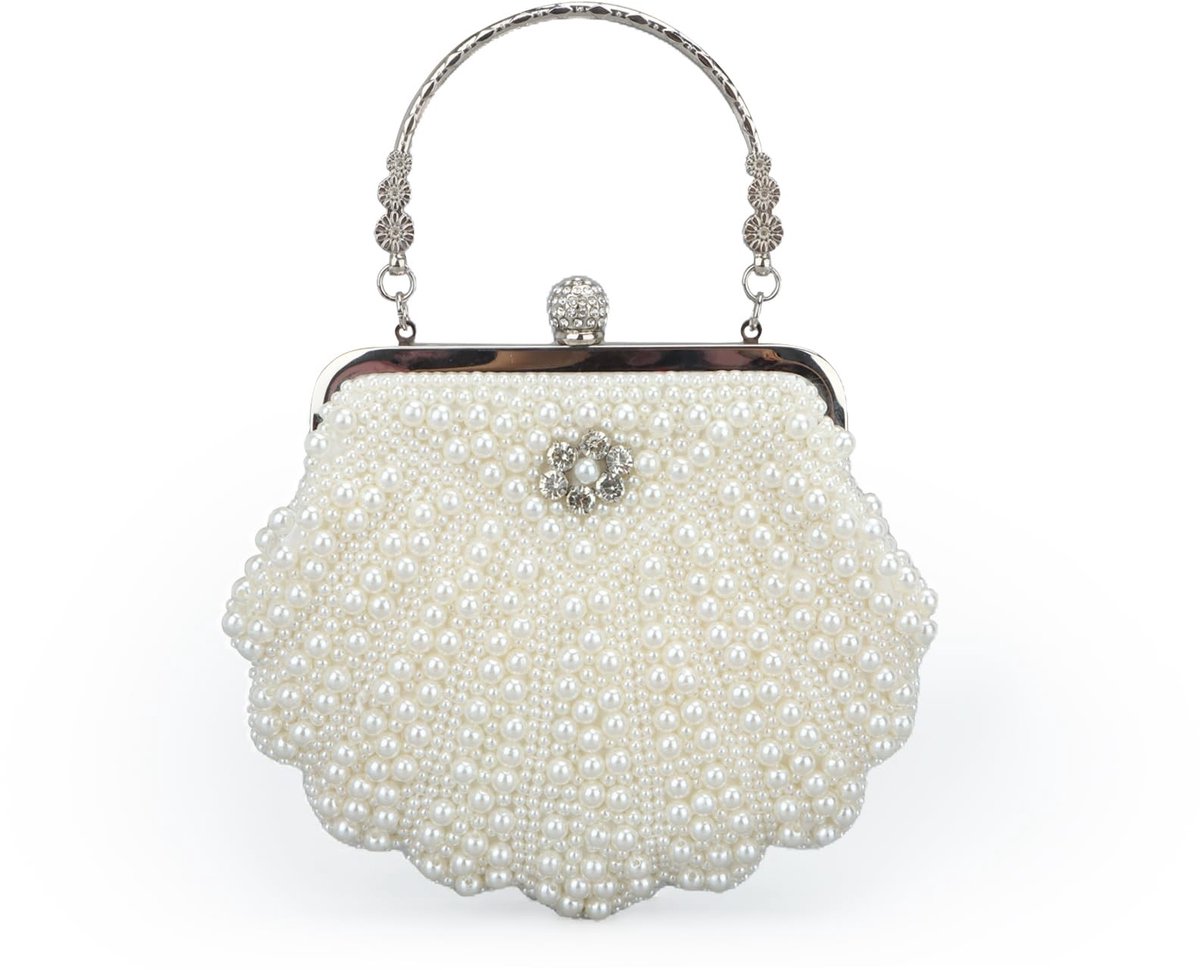 SolidKeus - Vintage Parels Clutch Tas voor Bruids- en Feestgebruik