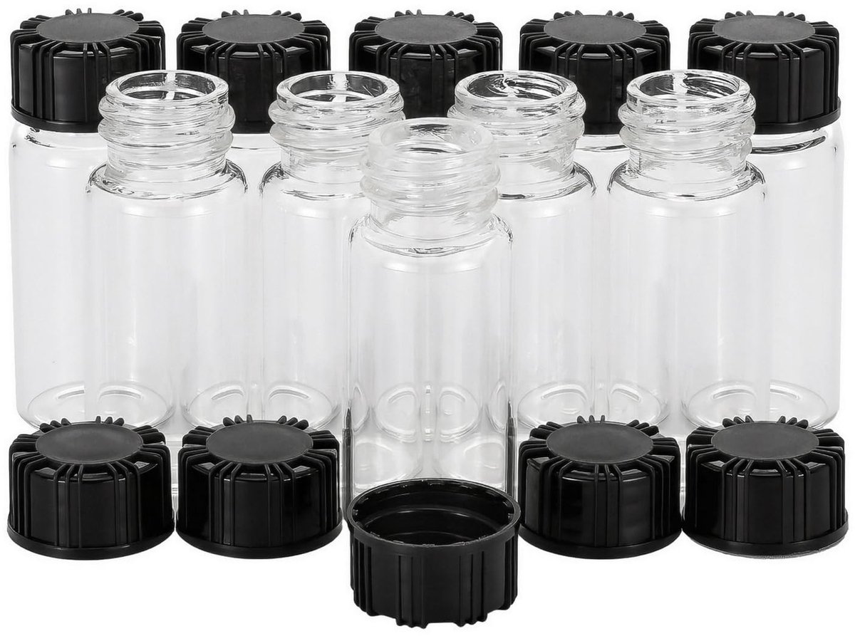 SolidKeus - Glazen Monsternemingsflessen met Schroefdop, 10 ml, Set van 10