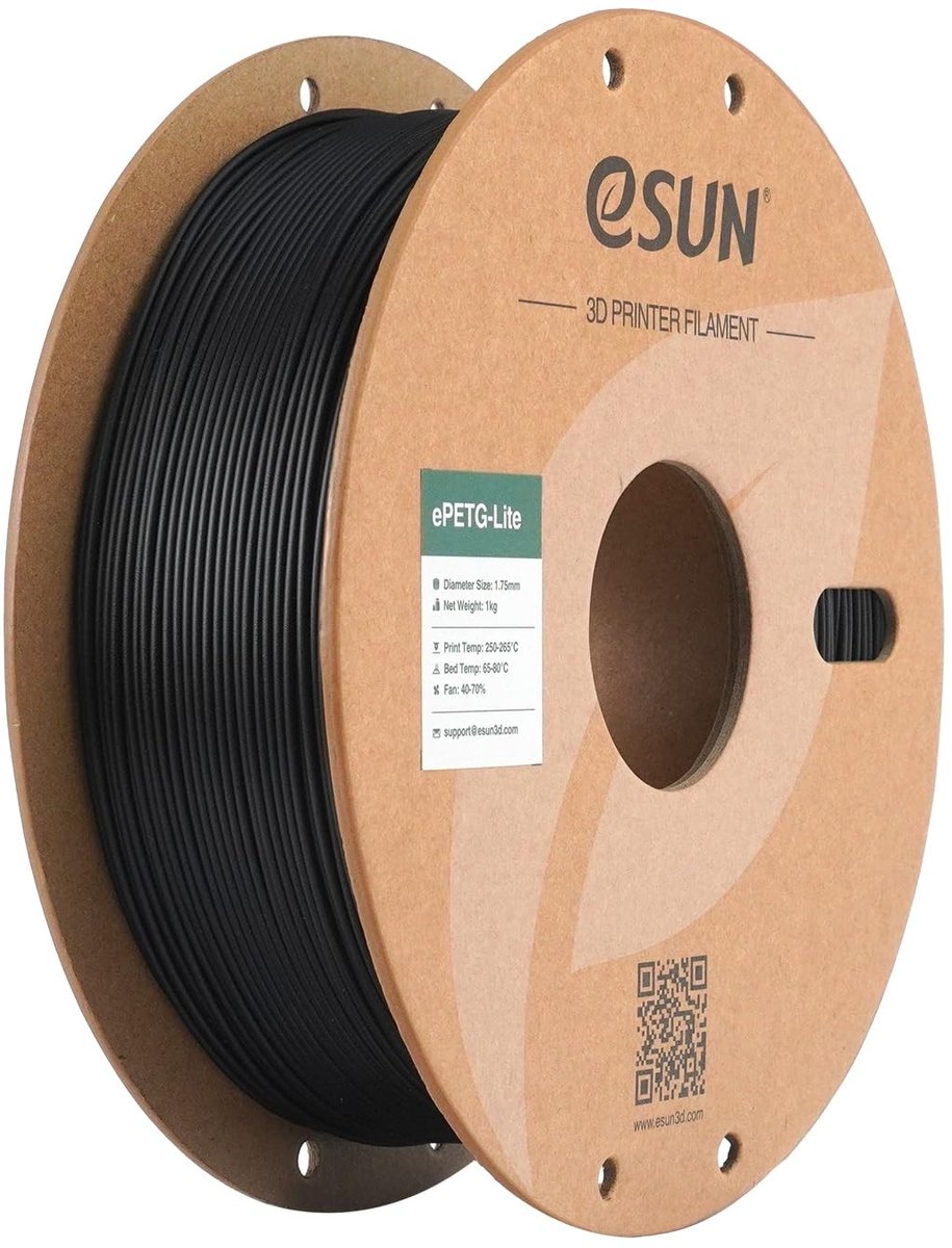 SolidKeus - PETG Filament 1.75mm, 1kg voor 3D Printen, Zwart
