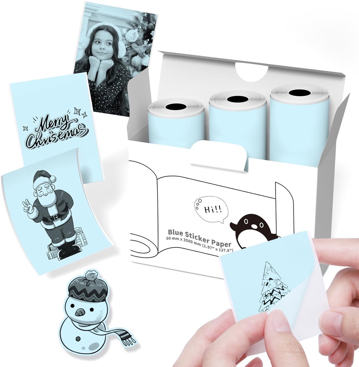 SolidKeus - Zelfklevend Thermisch Papier 50mm x 3500mm voor Foto's en Notities