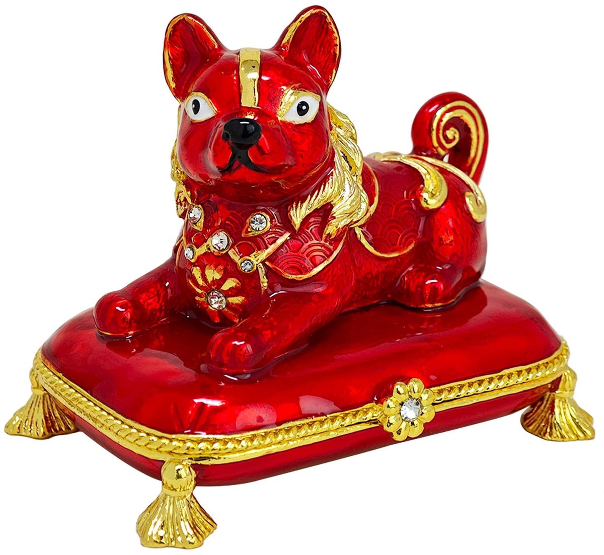 SolidKeus - Rode Schat Hond Figurine, Geluk en Loyaliteit