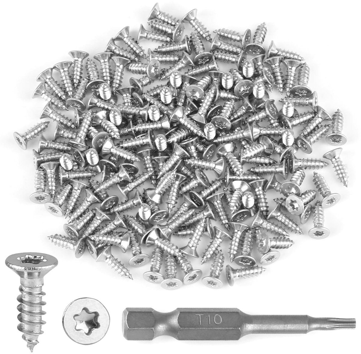 SolidKeus - 150 Stuks Zelftappende RVS Torx Schroeven, M3 x 10mm