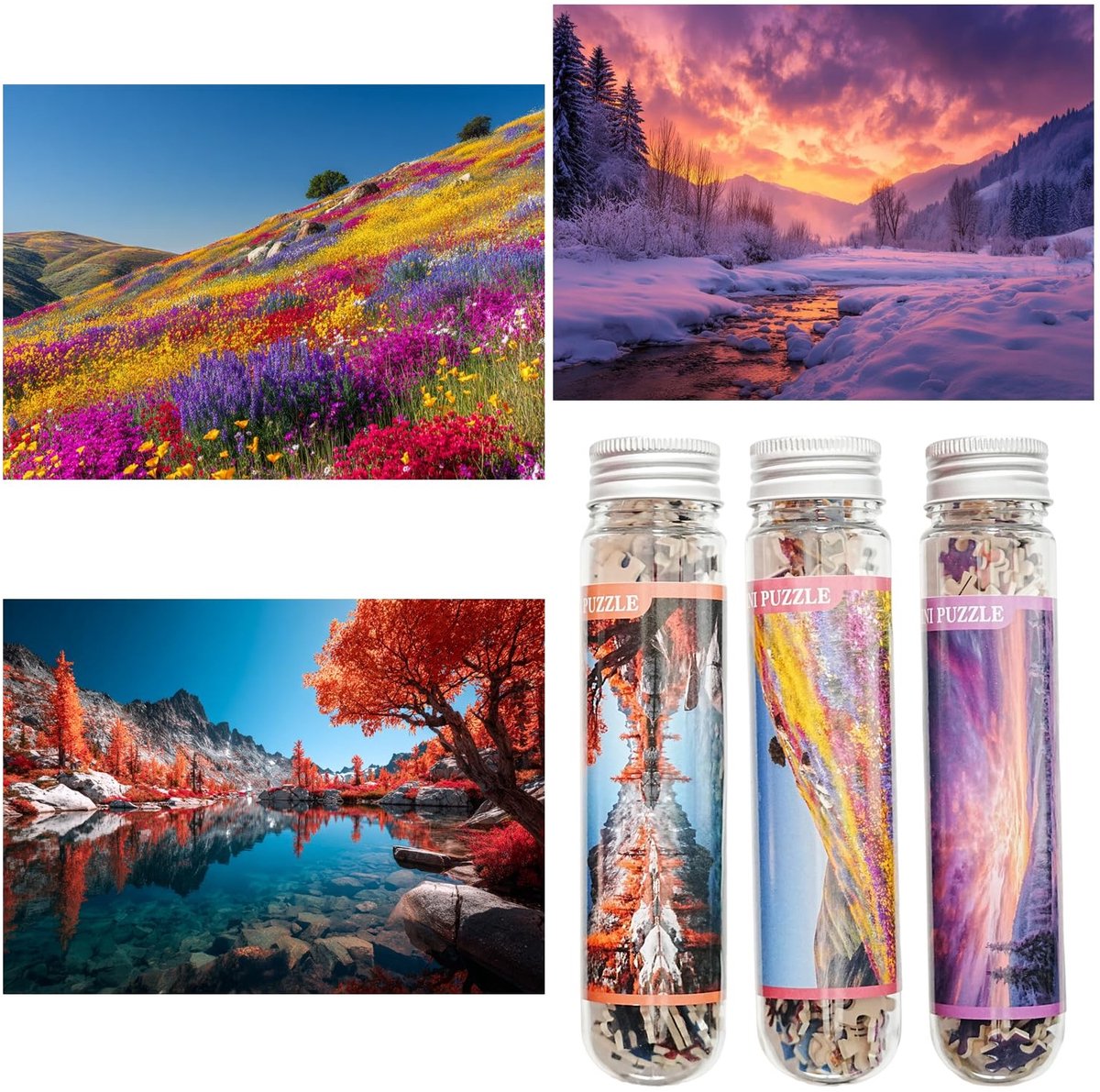 SolidKeus - Kleine Legpuzzels voor Volwassenen, 150 Stukjes, 3-Pack