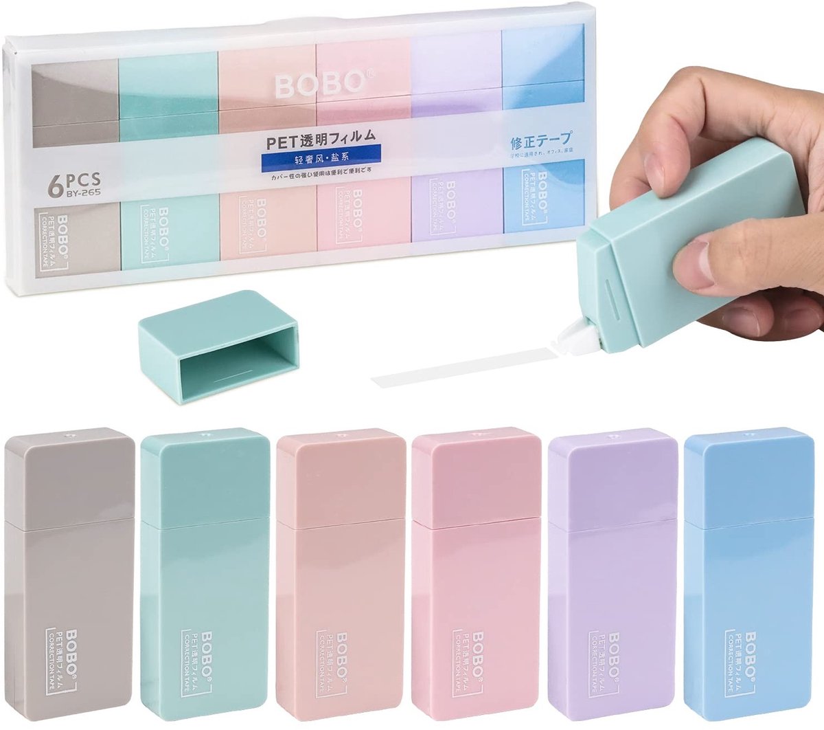 SolidKeus - Mini Correctietape Set van 6 voor Op kantoor en School