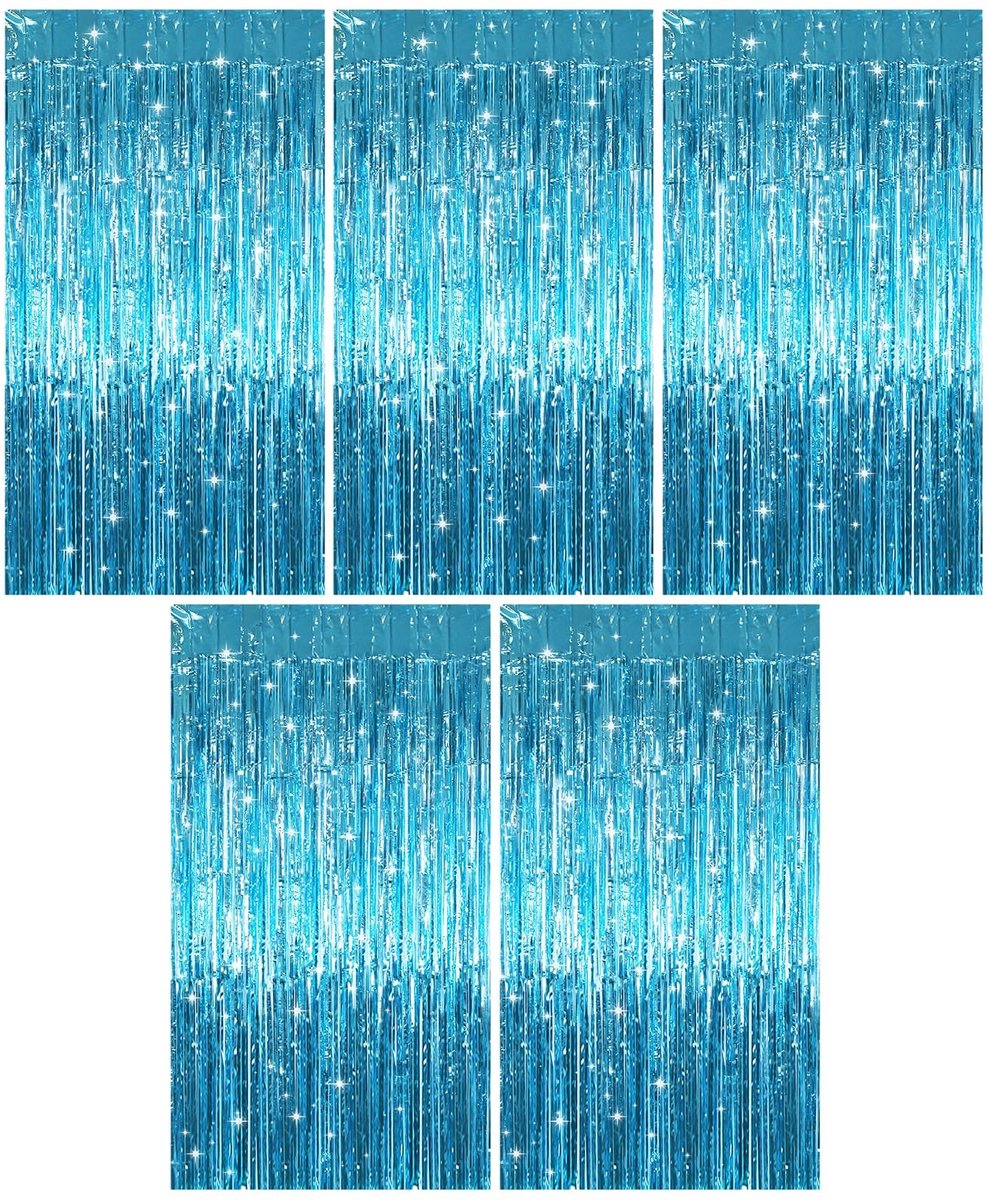 SolidKeus - 5 Stuks Lametta Gordijnen voor Feestdecoratie 1x2m