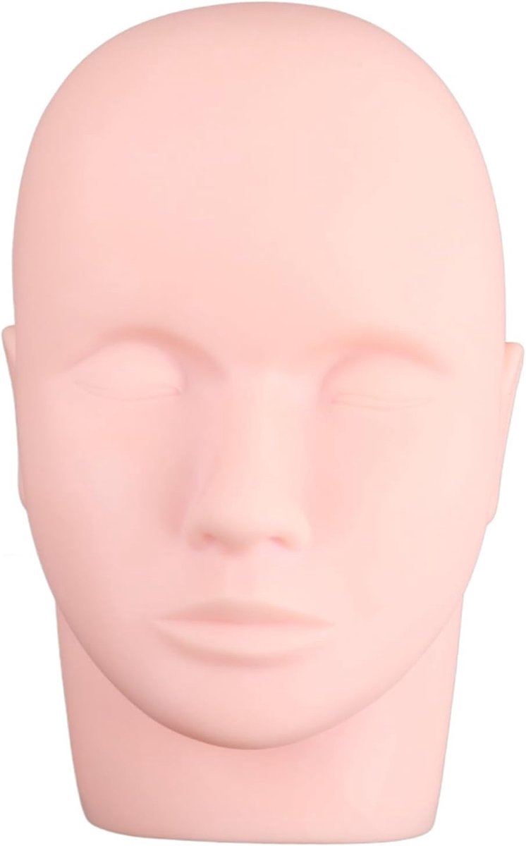 Zachte rubberen make-up mannequin hoofd voor professionele cosmetologie training pop lippen wenkbrauwen wimpers tatoeage valse huid praktijk
