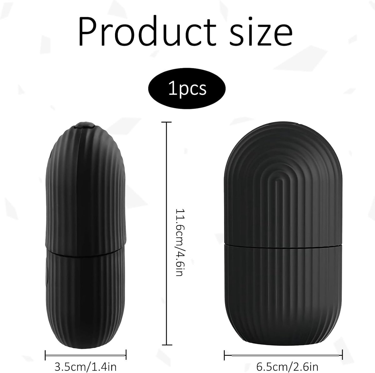 IJsroller voor gezicht - Zwart - 12,7 x 6,1 x 4,2 cm - Siliconen Gelaatsroller voor Huidversteviging en Rimpelvermindering