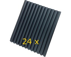 WorkingHOUSE Klemstrips Premium 24 stuks, Antraciet | Hoogwaardige kwaliteit - voor optimale privacy en windbescherming