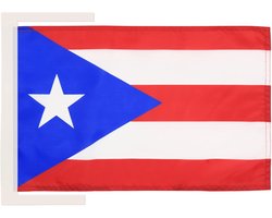 Vlag Puerto Rico 45x30 cm Puerto Ricaans Licht Polyester Koorden | Binnengebruik decoratieve vlag dubbel gestikte naden en verstevigde randen