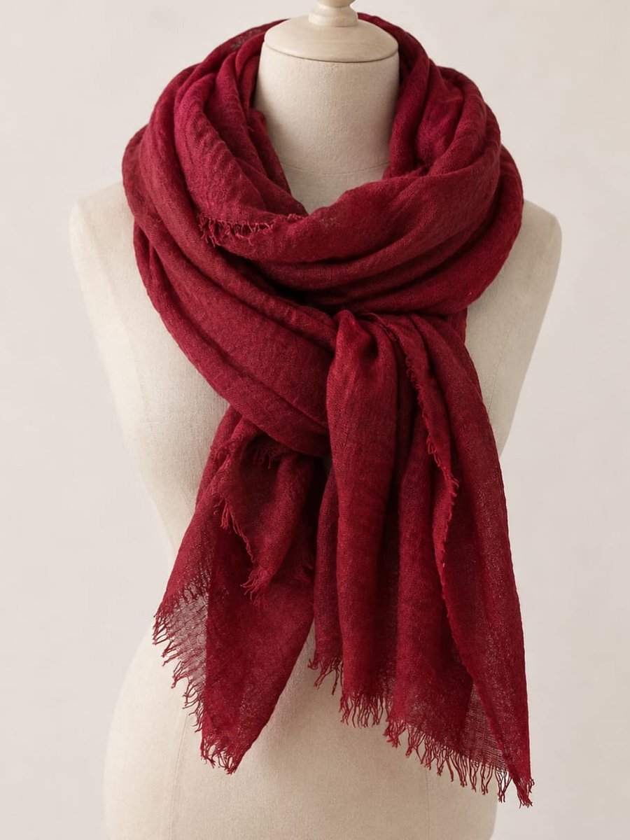 Mooie dunne dames sjaal bordeaux rood- Langwerpige sjaal- Youhomy accessoires Shawl- Omslagdoek vrouwen-scarf - sjaal - viscose| Zomer sjaal vakantie| Strand| Bikini Wrap
