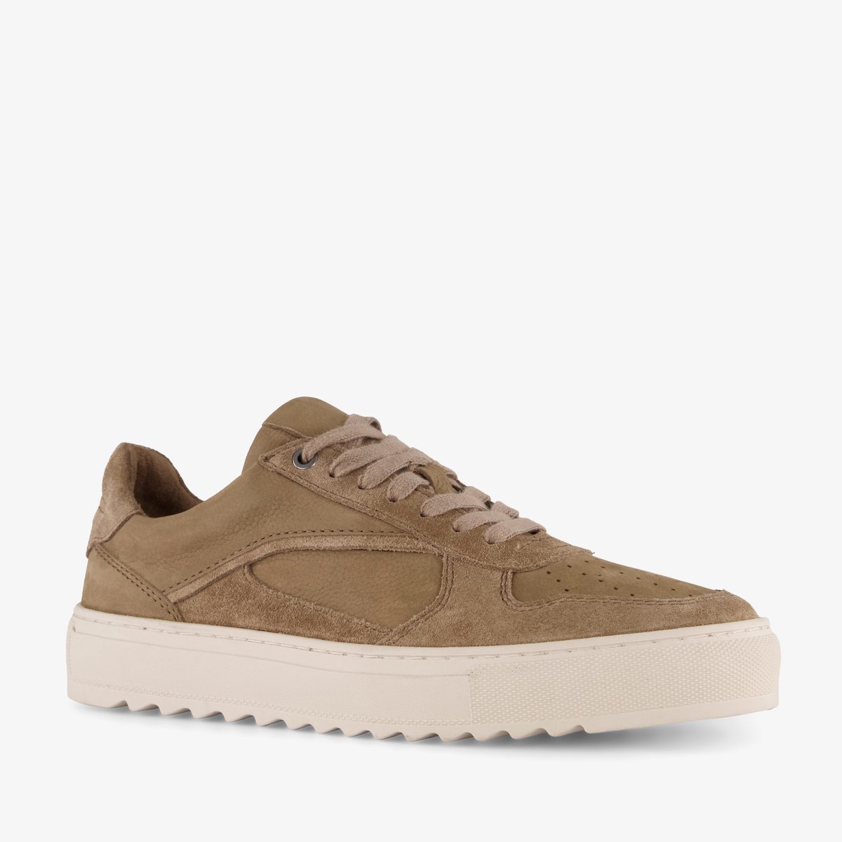 Van Beer suede heren sneakers bruin - Maat 42 - Uitneembare zool