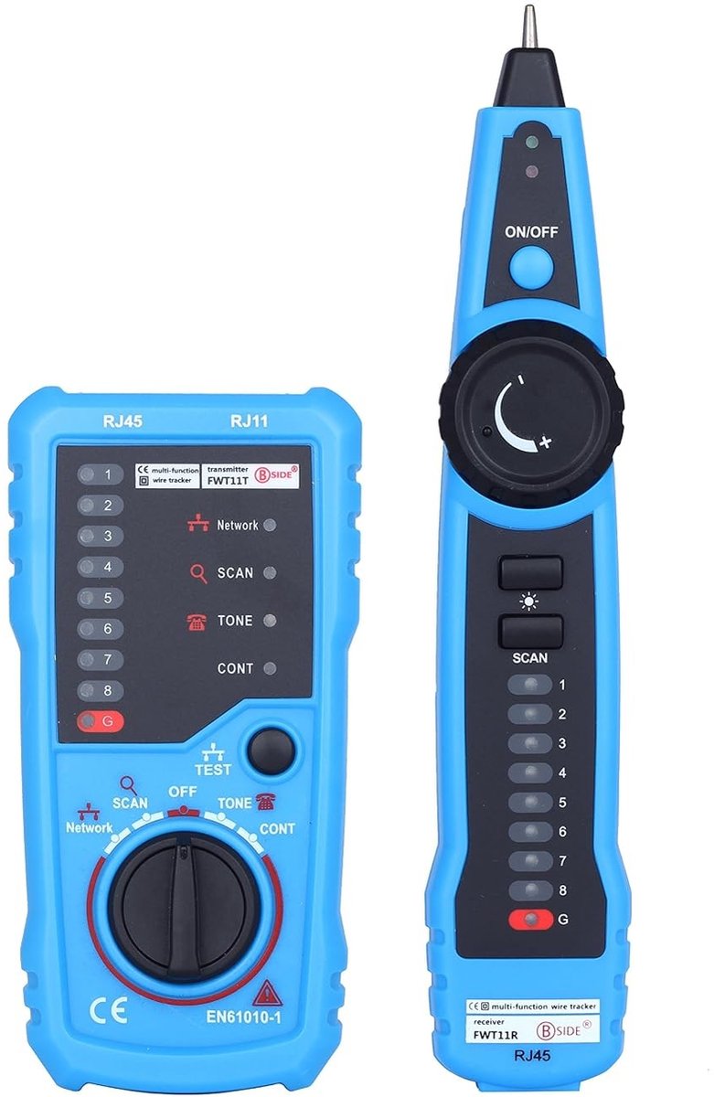 Kabeltester - Voor RJ45 en RJ11 - Handzaam - Multifunctioneel Testgereedschap - Voor Telecom- en Netwerktechnici