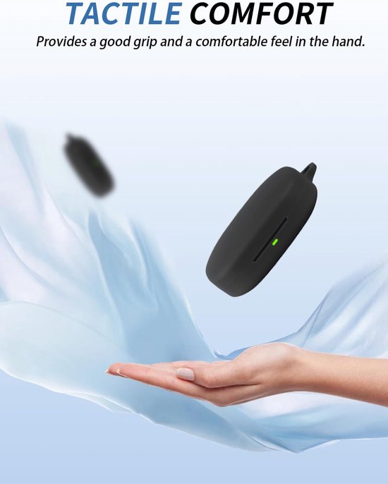 Hoes voor Shokz OpenFit Pro, zachte siliconen beschermhoes, compatibel met Shokz OpenFit Pro, met omhangband, stofdicht, schokbestendig en duurzaam, zwart — afbeelding 2