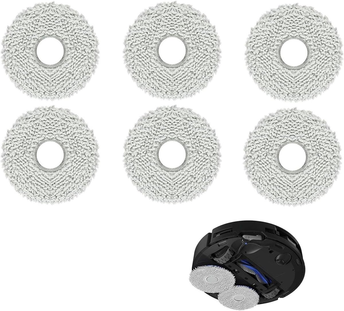 6 stuks wasbare dweizen/dweilpads voor Xiaomi L10s/L10 Ultra/L10s Plus/X40 Ultra & X10+/X20+ robotstofzuiger, microvezel vervangende wisserovertrekken voor reiniging en onderhoud