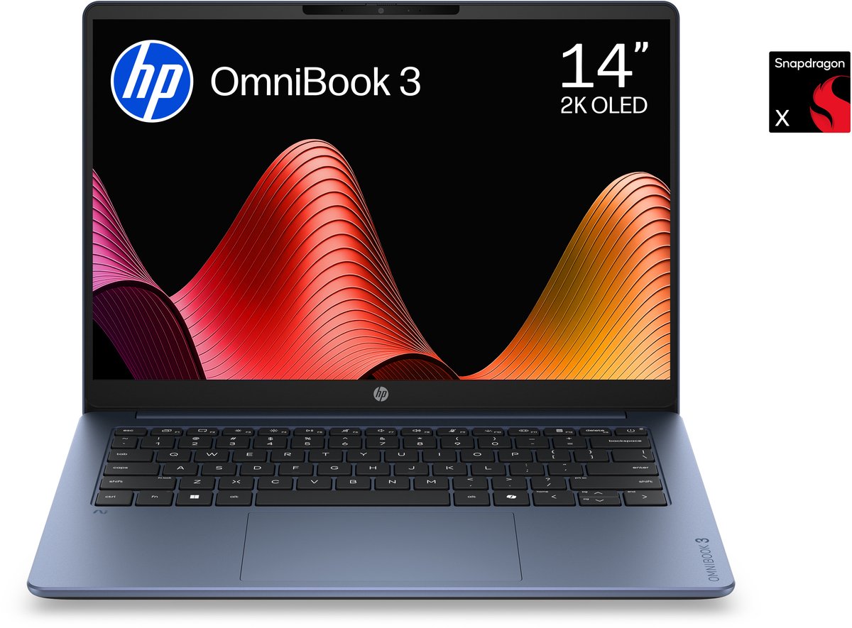 HP OmniBook 3 14-hz0716ndx - Copilot+ Laptop - 14 inch - 16GB/512GB - 2K OLED