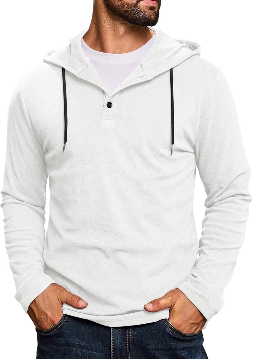 Hoodies casual knop trui capuchon sweatshirts lichtgewicht lange mouw T-shirt S-3XL
