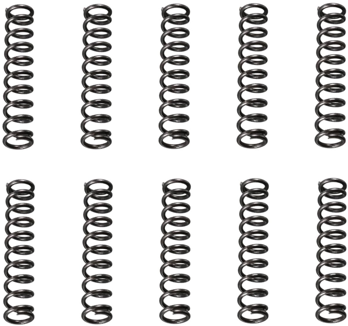1,2 x 8 x 40 mm (DxOD x L) drukveer, 10 stuks, goed voor machines, verlenging met stalen veer, zwart