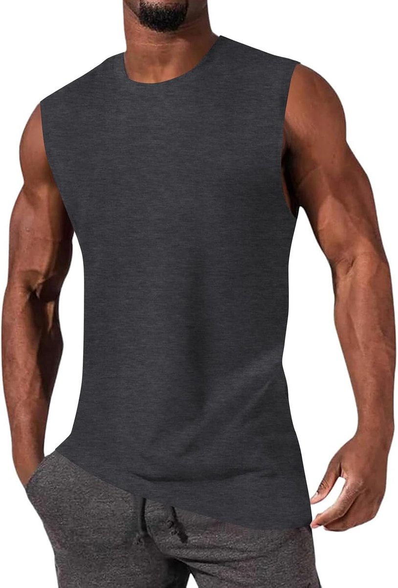Tanktop voor heren, katoen, mouwloze shirts, spiershirts, gym, sport, onderhemd, T-shirts, fitness, tops, T-shirt voor mannen