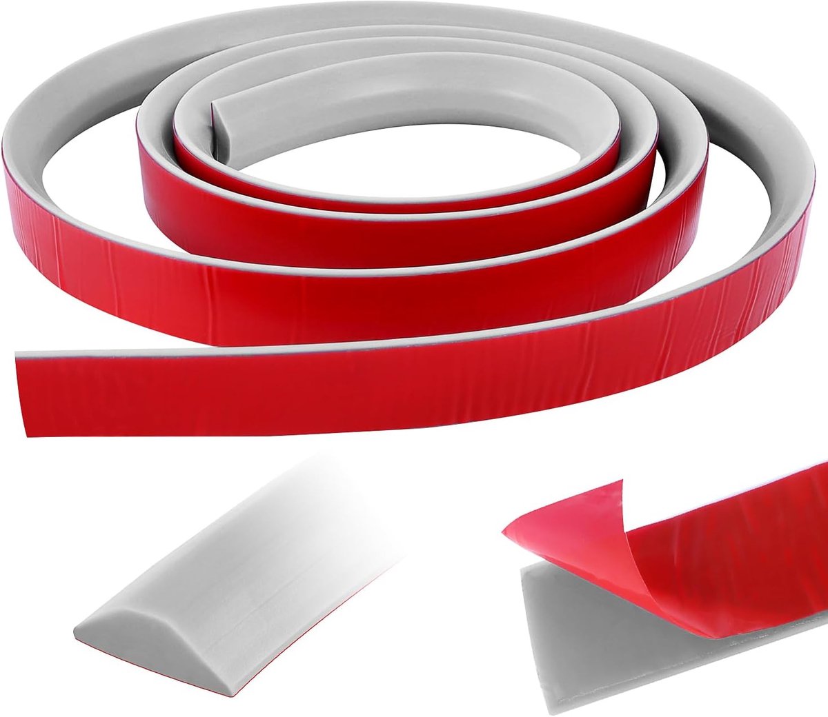 Opvouwbare waterdichte band, 200 cm, douchedrempel, douchedrempel, waterdam, omgeving, douchebarrière voor keuken, toilet, douchecabine (grijs-2 m)