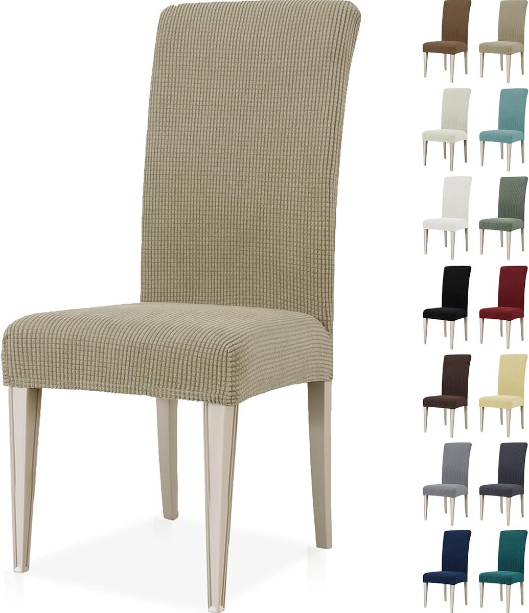 Stretch Stoelhoezen 6 Stuks, Moderne Elastische Stoelhoes, Universele Eetstoelhoezen Voor Eetkamerstoel, Verwijderbare Wasbare Eetkamerstoelhoezen Voor Thuis Restaurant Hotel, Khaki