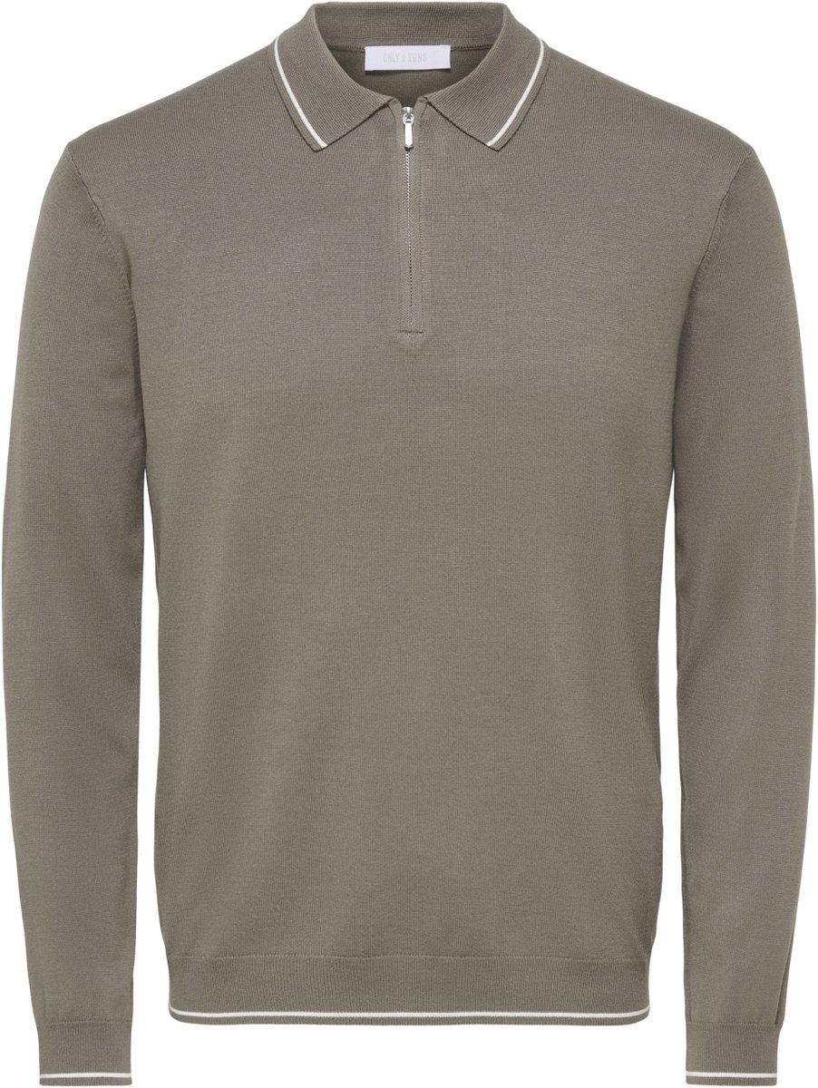 Only & Sons Poloshirt Onswyler Reg 14ss Zip Polo Frml 22039415 Falcon/cloud Dancer Mannen Maat - M