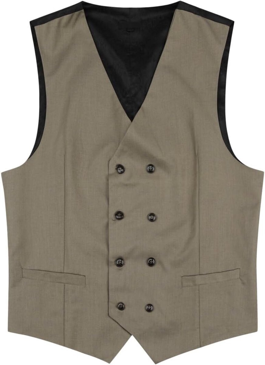 Herenvest met dubbele rij knopen, slimfit, formeel zakelijk pak, vest, casual, bruiloft, feestjurk, gilet