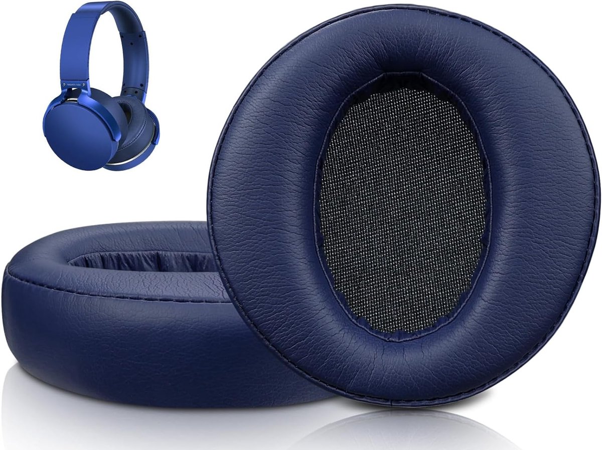 Oorkussens voor Sony MDR-XB950 XB950BT XB950B1 XB950N1 XB950AP hoofdtelefoon zachter eiwit leer oorkussens geluidsisolatie schuim-blauw