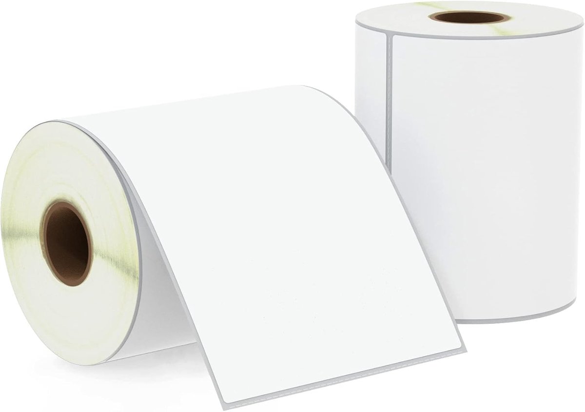 - 102mm x 165mm (4 in x 6,5 in) Grote verzend- en multifunctionele thermische etiketten, 250 geperforeerde stickers per rol, compatibel met Zebra en meer printers [2 rol/500 etiketten]