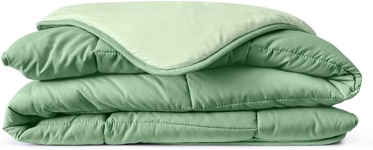 Zomerdekbed Zonder Overtrek Microvezel - grayed jade/misty jade 200x200cm