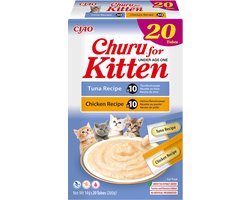 Inaba Ciao Churu Kitten Creamy Puree Liquid Kattensnack Tonijn & Kip 20x14g